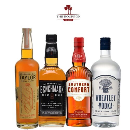 Colonel E.H. Taylor Small Batch, Benchmark Bourbon, Wheatley Vodka, Southern Comfort 70 Proof Special